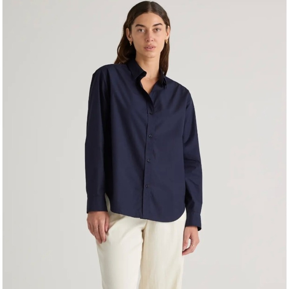 Notify Made in Italy 100% Cotton Button-Up Shirt, Navy, Size 44 (US M/L)